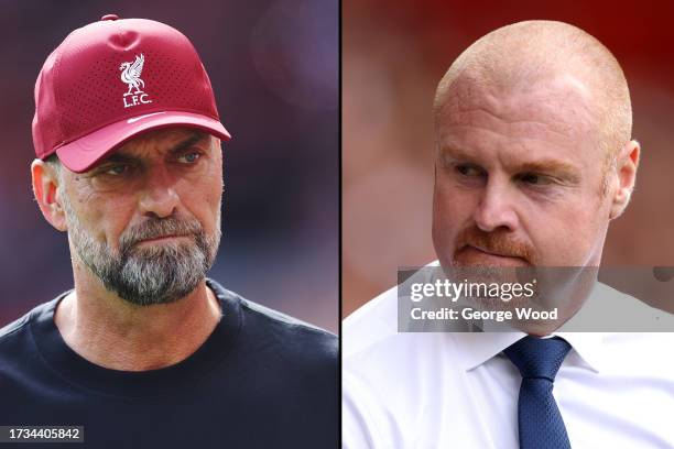 In this composite image a comparison has been made between Jurgen Klopp, manager of Liverpool and Sean Dyche, Manager of Everton. Liverpool and...