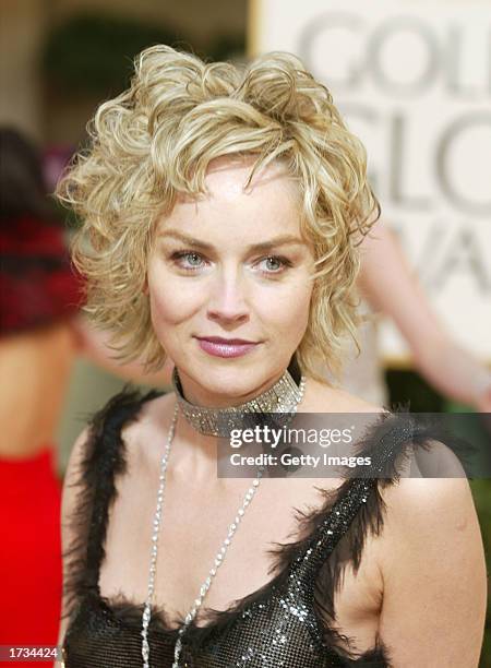 Actress Sharon Stone attends the 60th Annual Golden Globe Awards at the Beverly Hilton Hotel on January 19, 2003 in Beverly Hills, California.