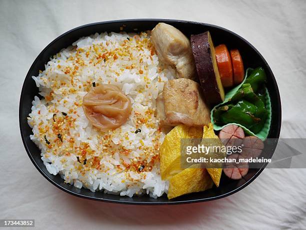teriyaki chicken bento - bento stock pictures, royalty-free photos & images