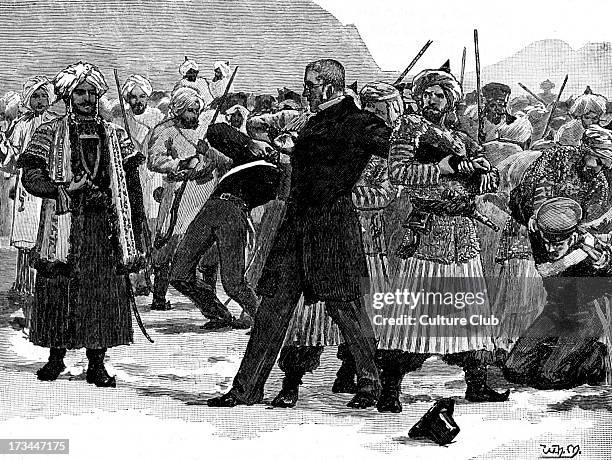 Seizure of Sir William Macnaghten during First Anglo Indian War. British civil servant in India, assassinated by Dost Mohammad's son, Akbar Khan...
