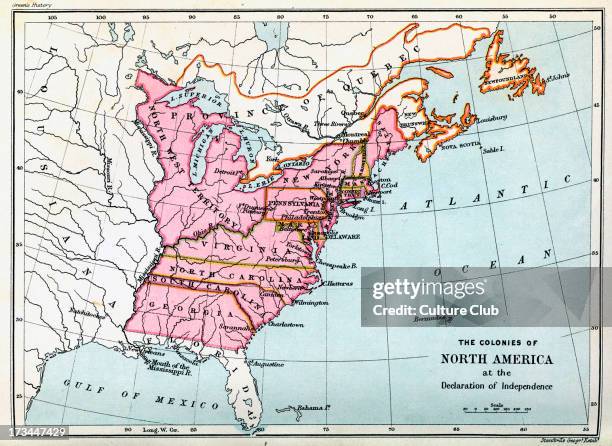 Colonies of North America in 1776, at the United States Declaration of Independence. Statement adopted by the Continental Congress on July 4, 1776....