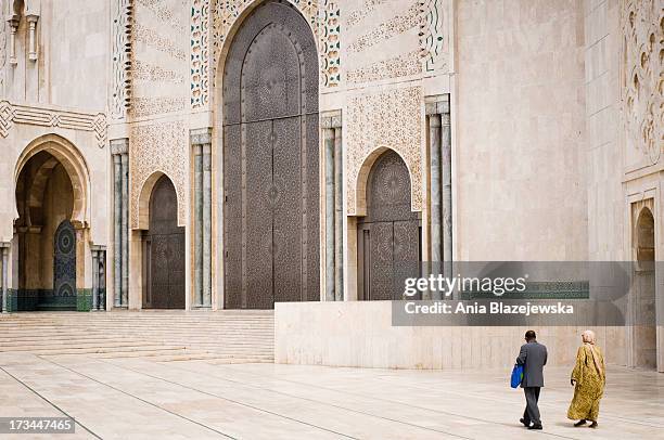 people at the hassan ii mosque - casablanca morocco stock pictures, royalty-free photos & images