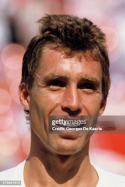 Tennis player Ivan Lendl during the final match of the Stella Artois Championships held at the Queen's Club, which he won against Christo van...