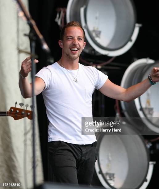 James Morrison performs on stage at Magic Summer Live Festival 2013 at Stoke Park on July 14, 2013 in Guildford, England.