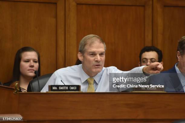 Rep Jim Jordan delivers remarks during a House Oversight Committee hearing titled "The Basis for an Impeachment Inquiry of President Joseph R. Biden,...