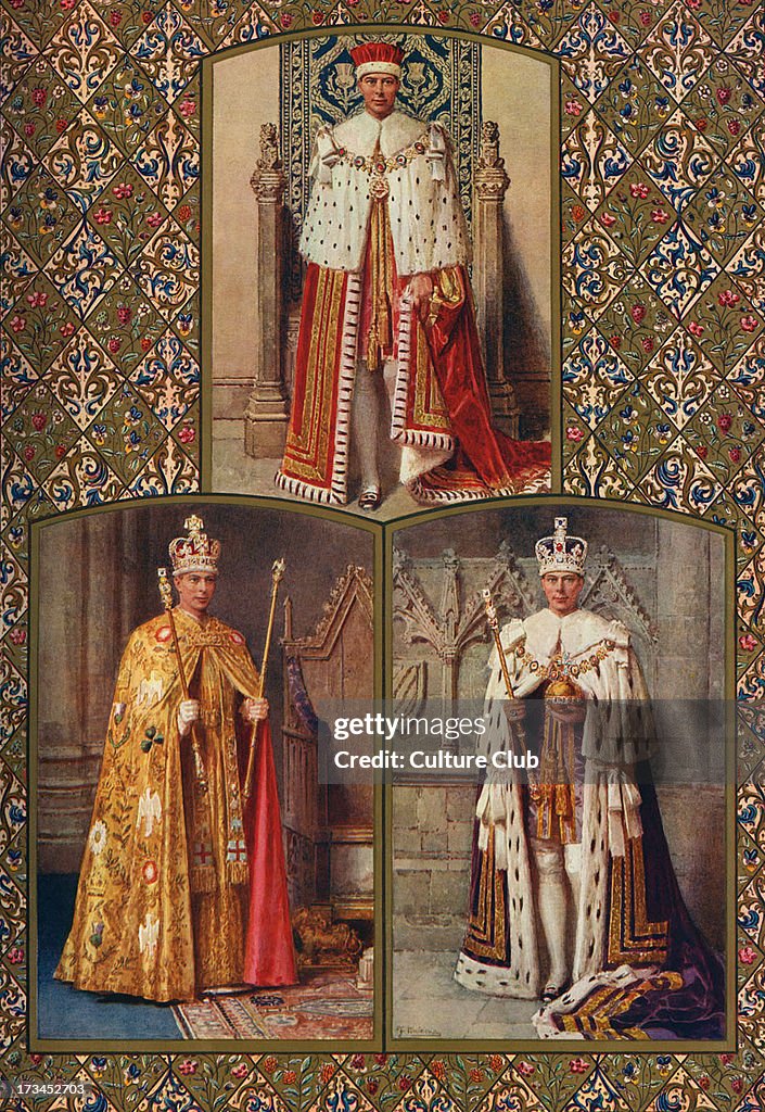 George Vi Robe 'The King's Coronation robes: the crimson robe of state; the golden ...