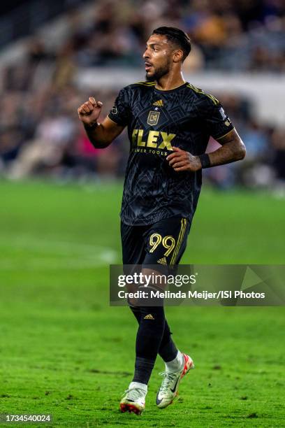 Denis Bouanga of LAFC celebrates during the match between LAFC and Minnesota United during a game between Minnesota United FC and Los Angeles FC at...