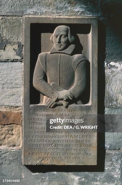 William Shakespeare, tombstone, Kronborg Castle , Helsingor, Denmark.