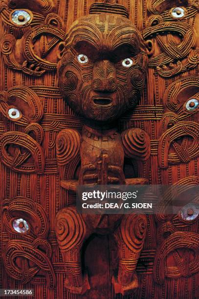 Statue of the Maori Chief Tamati Waaka Nene, Russell Bay of Islands, New Zealand.