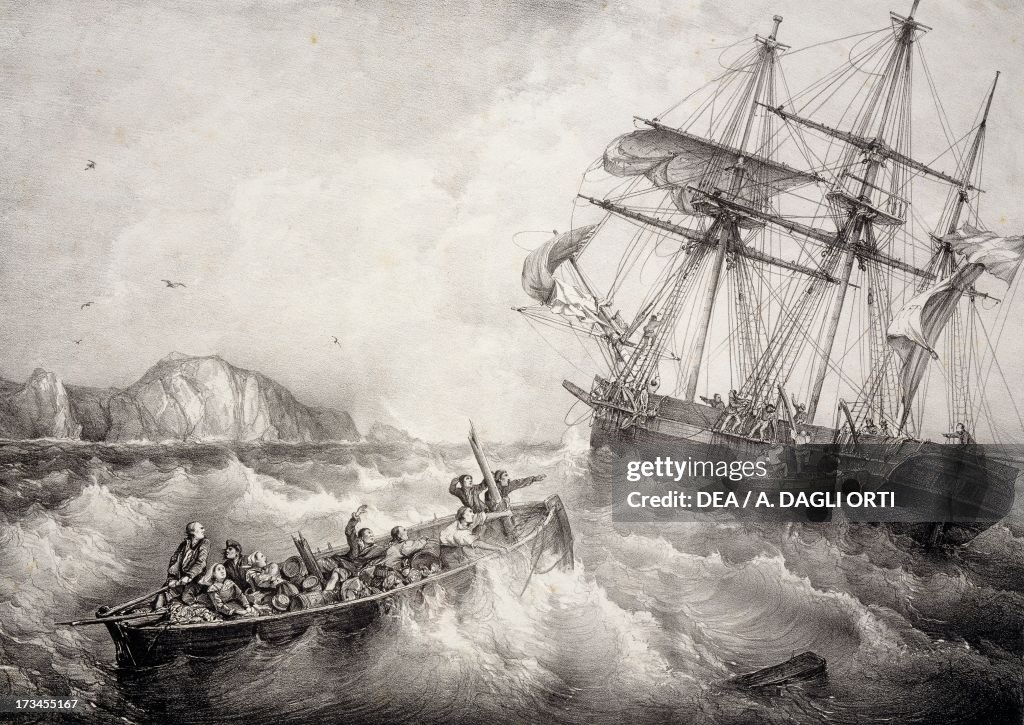 Rescue of crew of a Breton fishing boat