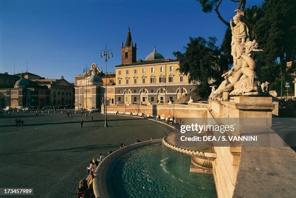 View of the Piazza del Popolo, Rome , Lazio, Italy.