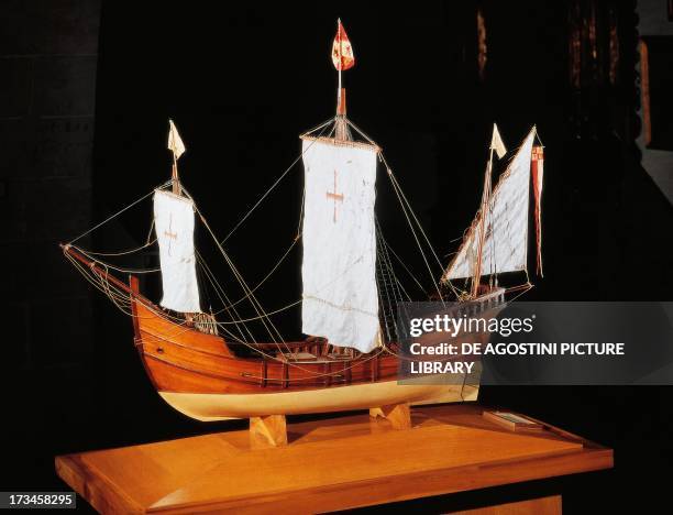 Scale model of La Pinta, Christopher Columbus' caravel. Barcelona, Museu Marítim