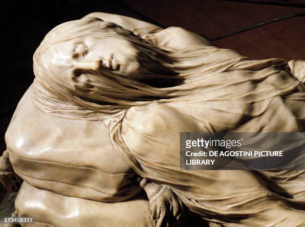 Veiled Christ by Giuseppe Sammartino , marble sculpture. Detail. Italy, 18th century.