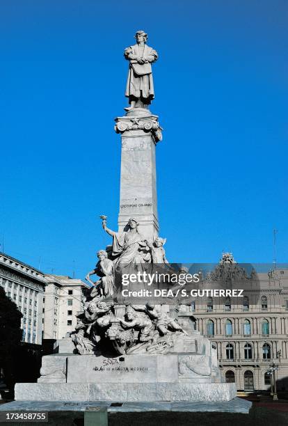 Monument to Christopher Columbus , by Arnaldo Zocchi, Carrara marble, Colon Park, Buenos Aires, Argentina. Detail.