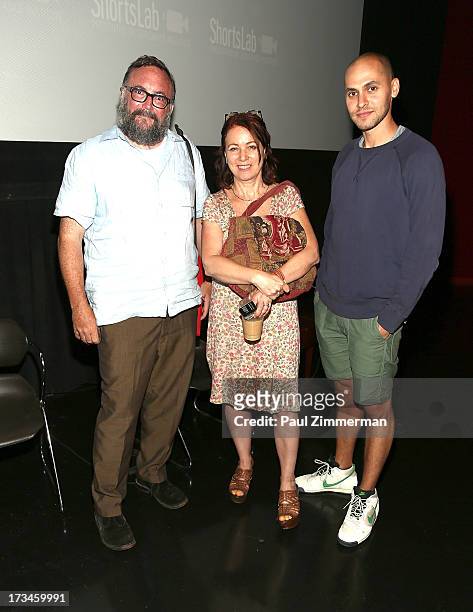 Mike S. Ryan, Melody London and Jody Lee Lipes attend the Sundance Institute NY Short Film Lab at BAM Rose Cinemas on July 14, 2013 in the Brooklyn...