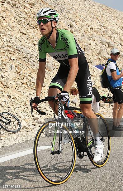 Lars Boom of the Nederlands and Team Belkin Pro Cycling in action during stage fifteen of the 2013 Tour de France, a 242.5KM road stage from Givors...