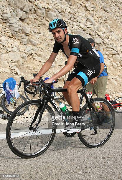 David Lopez Garcia of Spain and Team Sky Procycling in action during stage fifteen of the 2013 Tour de France, a 242.5KM road stage from Givors to...