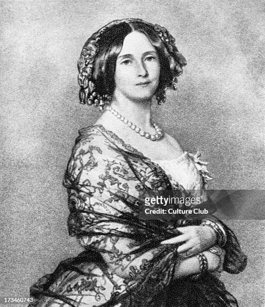 Augusta of Saxe-Weimar-Eisenach - portrait. After painting by F.X. Winterhalter. Fervent admirer of Franz Liszt around 1842. Queen of Prussia and the...