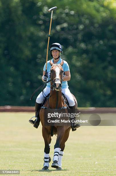 Zara Phillips plays in a charity polo match before The Rundle Cup at Tidworth Polo Club on July 13, 2013 in Tidworth, England.