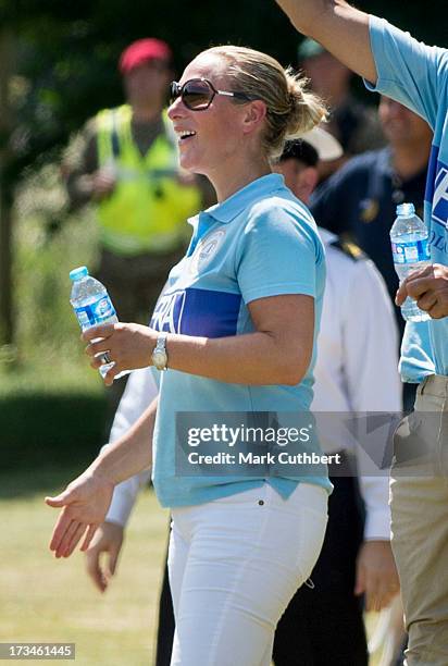 Zara Phillips after she played in a charity polo match before The Rundle Cup at Tidworth Polo Club on July 13, 2013 in Tidworth, England.