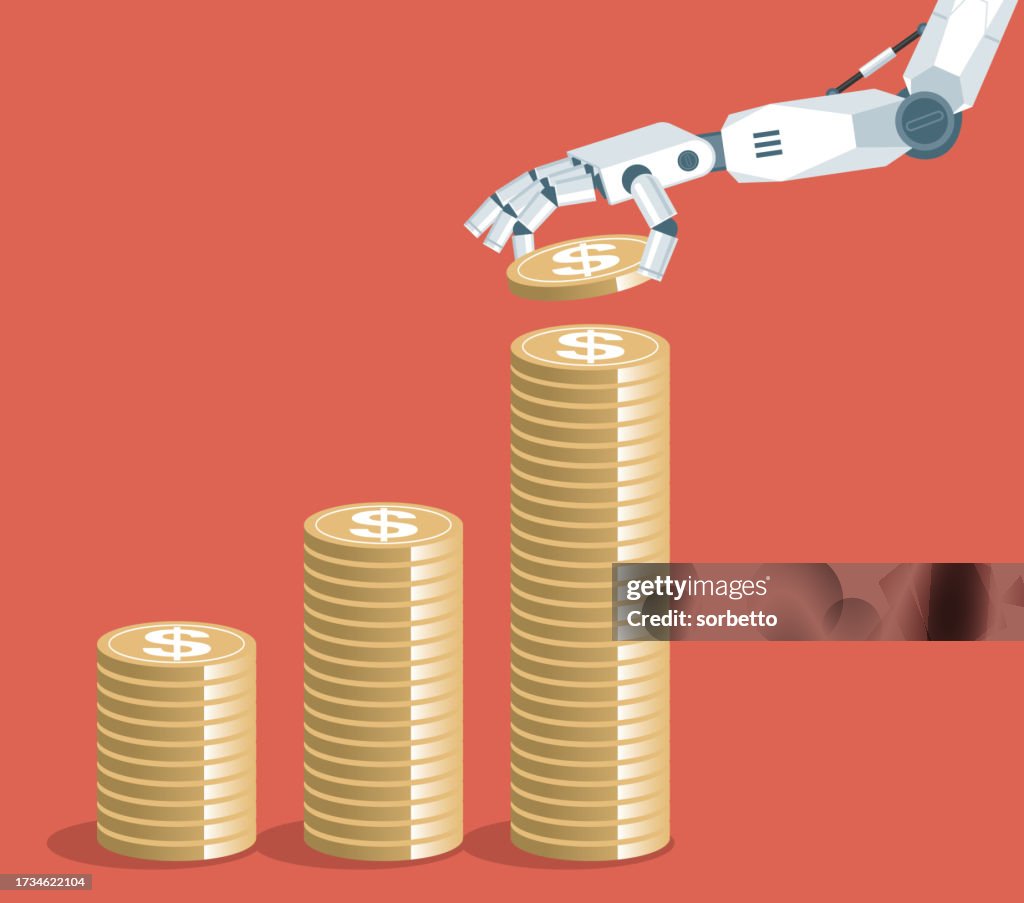 Robtic R Mony Robot Making Money High-Res Vector Graphic - Getty Images
