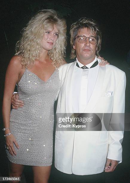 Singer Rod Stewart and his wife, model Rachel Hunter during 8th Annual Carousel of Hope Ball at the Beverly Hilton Hotel in Beverly Hills,...