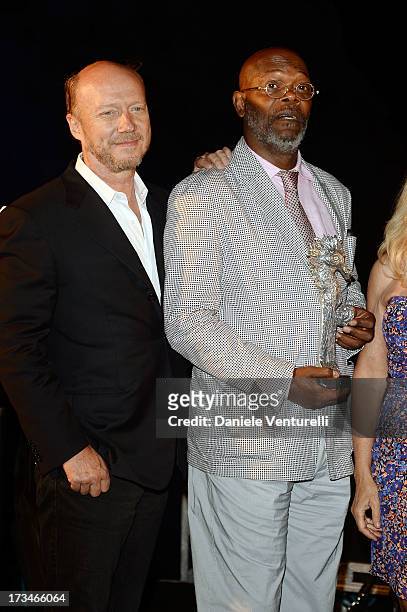 Paul Haggis and Samuel L. Jackson attend Day 2 of the 2013 Ischia Global Fest on July 14, 2013 in Ischia, Italy.