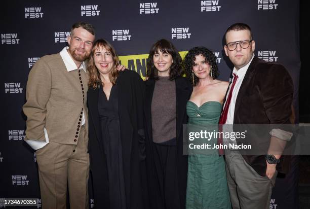 Tristan Scott-Behrends, Rhianon James, Hannah Pearl Utt, Kate Geller and Ross Shenker attend the "Cora Bora" Premiere at SVA Theater during the...