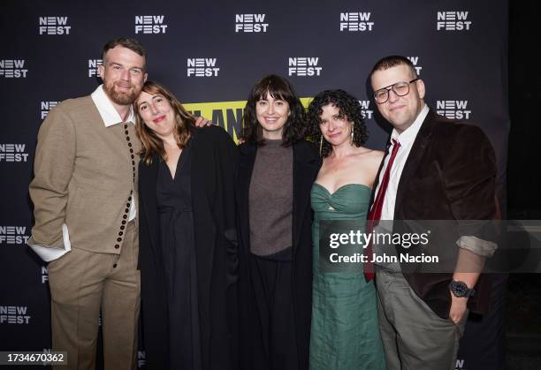 Tristan Scott-Behrends, Rhianon James, Hannah Pearl Utt, Kate Geller and Ross Shenker attend the "Cora Bora" Premiere at SVA Theater during the...