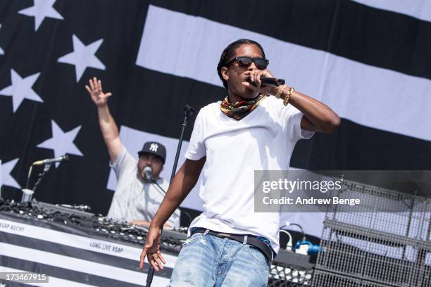 Rocky performs on stage on Day 3 of Yahoo Wireless Festival 2013 at Queen Elizabeth Olympic Park on July 14, 2013 in London, England.