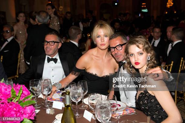 Dean Caten, Ireland Baldwin, Dan Caten and Lindsey Wixson attend the 4th Annual amfAR Inspiration Gala New York at The Plaza Hotel on June 13, 2013...