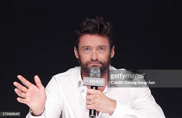 Actor Hugh Jackman attends during "The Wolverine" press conference at Hyatt Hotel on July 15, 2013 in Seoul, South Korea.