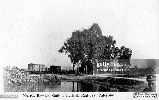 Ramleh Station, Palestine. Turkish railways in the time of the Ottoman Empire