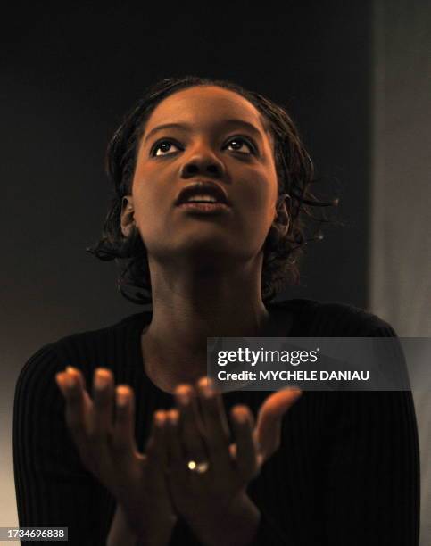 French Secretary of State in charge of foreign affairs and human rights Rama Yade talks as she attend the 4th edition of the Women's Forum for the...