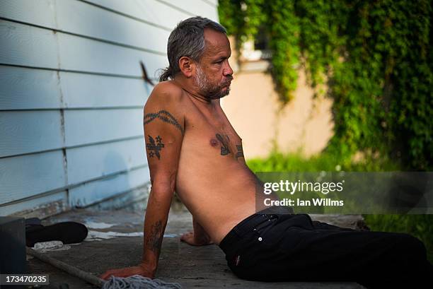 Local resident Jacques Bizier at his home on July 14, 2013 in Lac-Megantic, Quebec, Canada. A train derailed and exploded into a massive fire that...