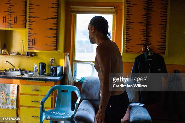 Local resident Jacques Bizier at his home on July 14, 2013 in Lac-Megantic, Quebec, Canada. A train derailed and exploded into a massive fire that...