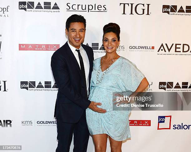 Mario Lopez and Courtney Mazza arrive at 2013 North American Hairstyling Awards at Mandalay Bay on July 14, 2013 in Las Vegas, Nevada.