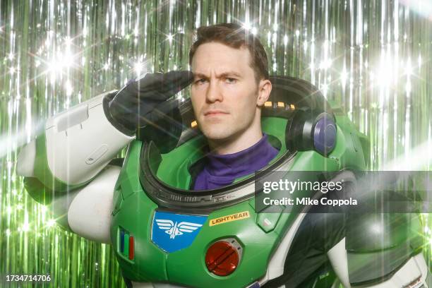 Cosplayer dressed as Buzz Lightyear poses during New York Comic Con at the Javits Center at Javits Center on October 13, 2023 in New York City.
