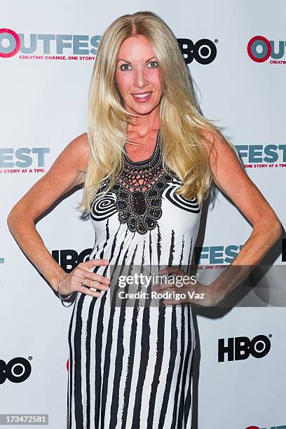 Journalist Regan Hofmann arrives at 2013 Outfest Film Festival's amfAR panel at DGA Theater on July 14, 2013 in Los Angeles, California.