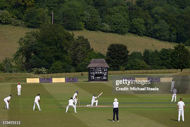 Guests enjoy an exclusive cricket day in the idyllic surroundings of the Getty family estate at Wormsley, Buckinghamshire on July 12, 2013 in...