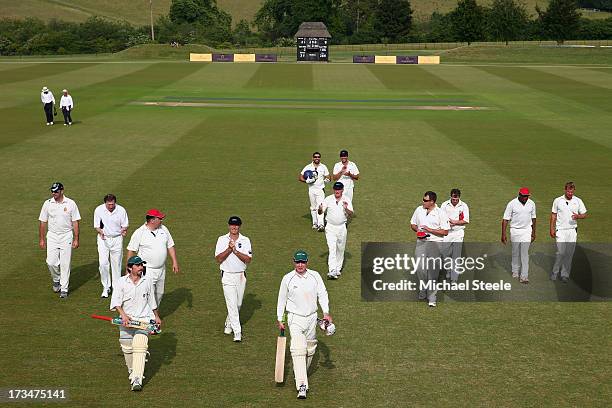 Guests enjoy an exclusive cricket day in the idyllic surroundings of the Getty family estate at Wormsley, Buckinghamshire on July 12, 2013 in...