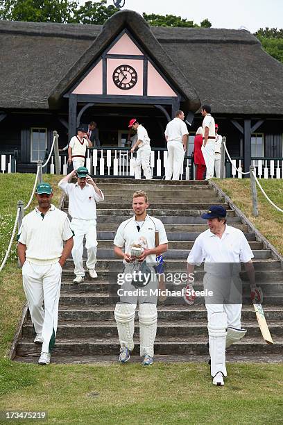 Guests enjoy an exclusive cricket day in the idyllic surroundings of the Getty family estate at Wormsley, Buckinghamshire on July 12, 2013 in...