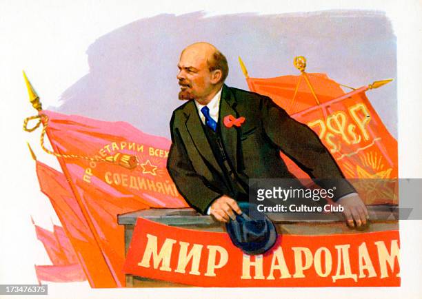 Vladimir Lenin - portrait. Russian founder of the Soviet Communist Party, founder and leader of the USSR: 22 April 1870  21 January 1924. Depicted...