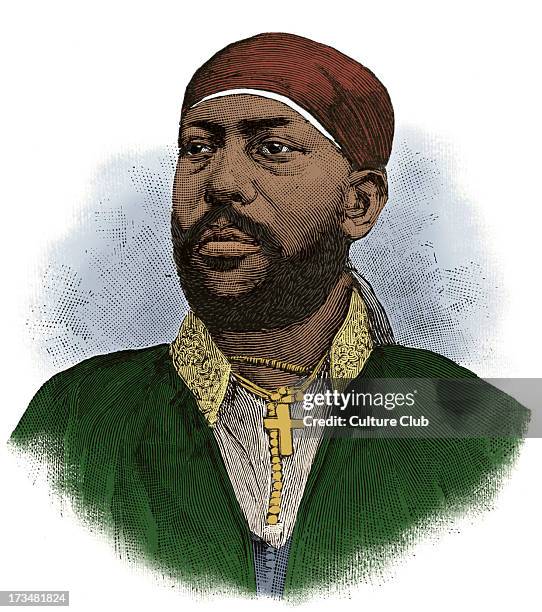 Menelik II, Emperor of Abyssinia, 1889 Baptized as Sahle Maryam, b. 17 August 1844 - d. 12 December 1913.