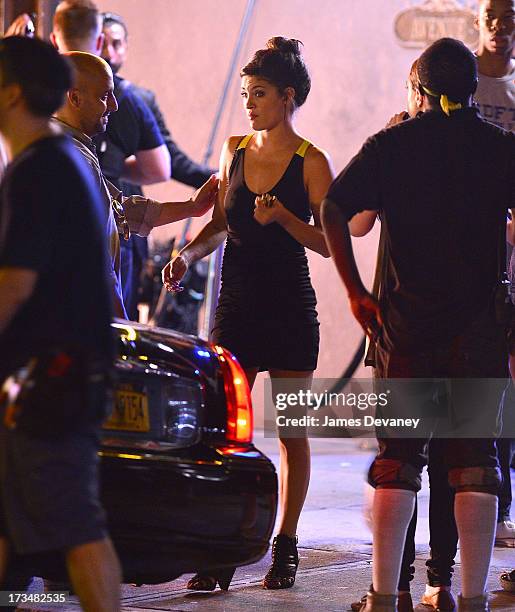 Jessica Szohr seen on the set of 'The Life' on July 14, 2013 in New York City.