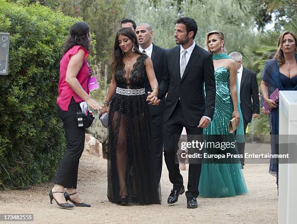 Daniella Semaan and Cesc Fabregas attend the wedding of the Barcelona football player Xavi Hernandez and Nuria Cunillera at Marimurtra Botanical...