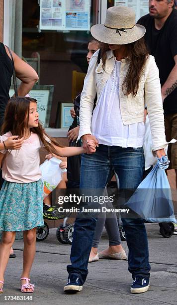 Katie Holmes and Suri Cruise leave Make Meaning on July 14, 2013 in New York City.