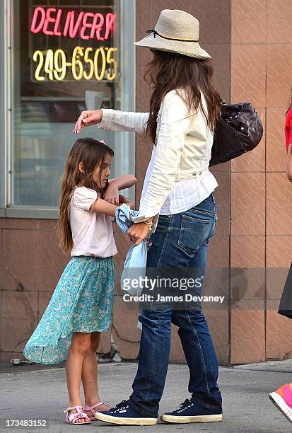 Katie Holmes and Suri Cruise leave Make Meaning on July 14, 2013 in New York City.