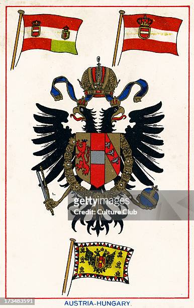 Coats of arms of Austria - Hungary. Showing: two Austrian Civil... News - Getty Images