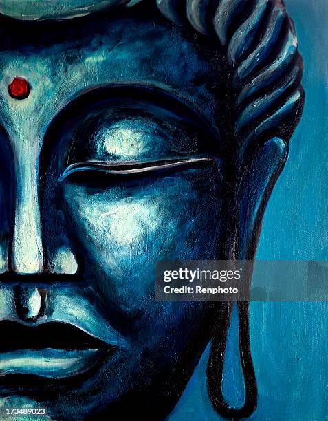 fine art: buddha painting - buddha stock illustrations